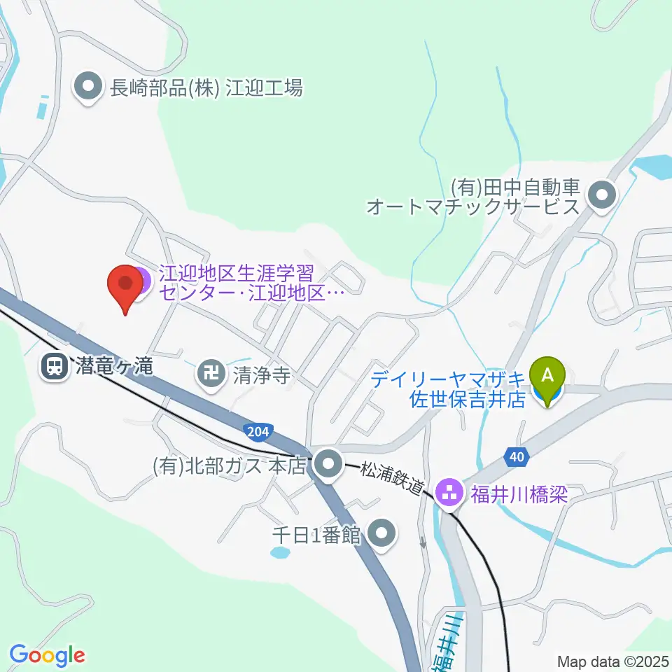 江迎地区文化会館インフィニタス周辺のコンビニエンスストア一覧地図