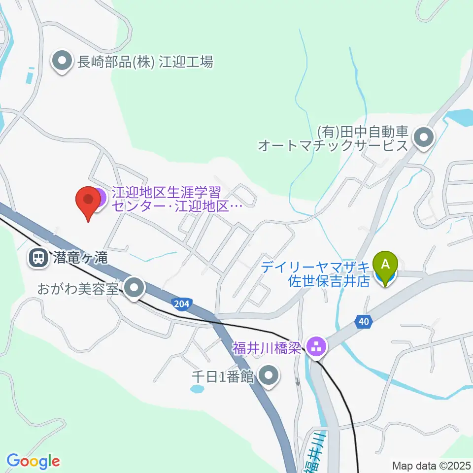 江迎地区文化会館インフィニタス周辺のコンビニエンスストア一覧地図