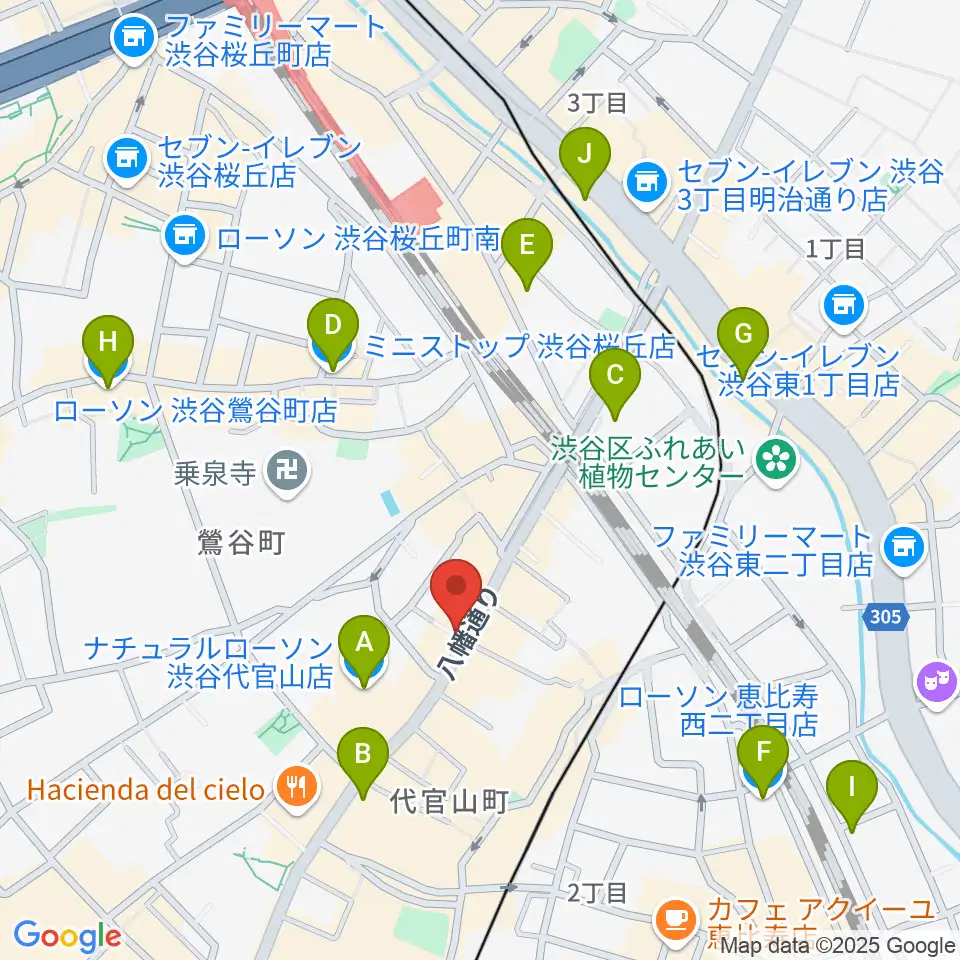代官山NOMAD周辺のコンビニエンスストア一覧地図