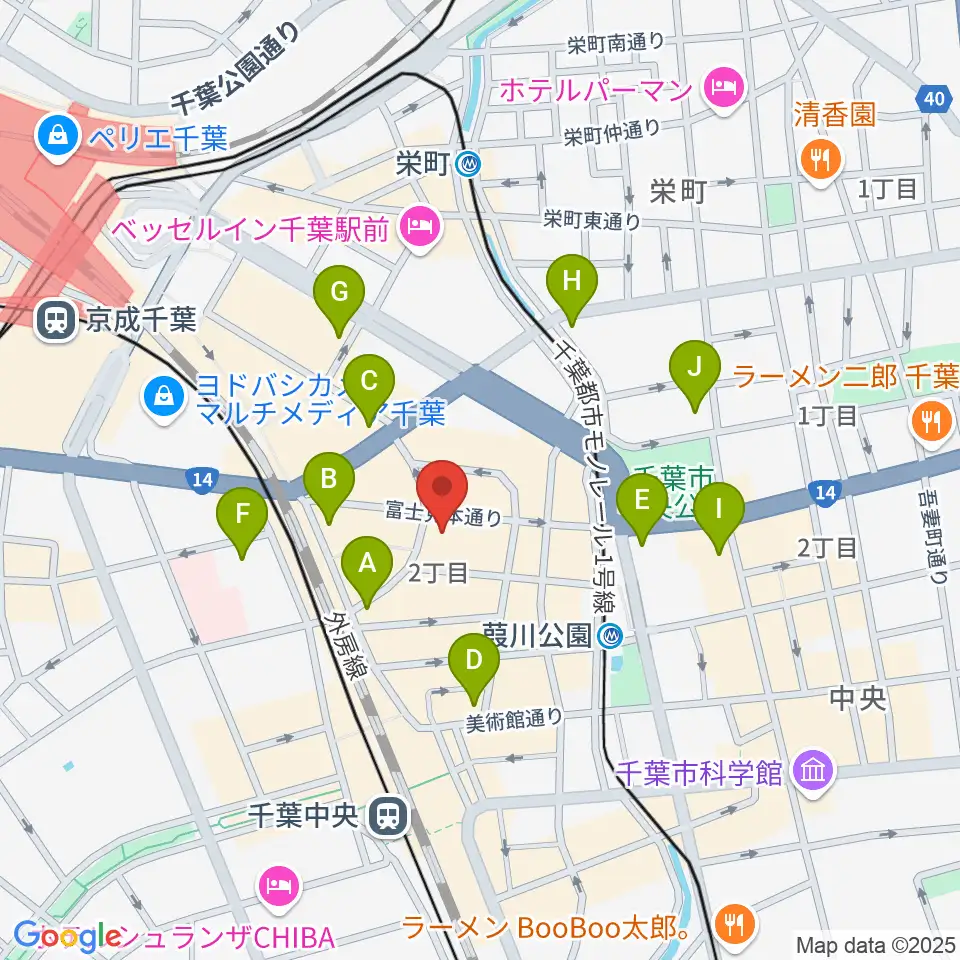 シアーミュージック 千葉校周辺のコンビニエンスストア一覧地図