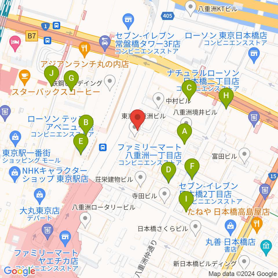 シアーミュージック 東京校周辺のコンビニエンスストア一覧地図