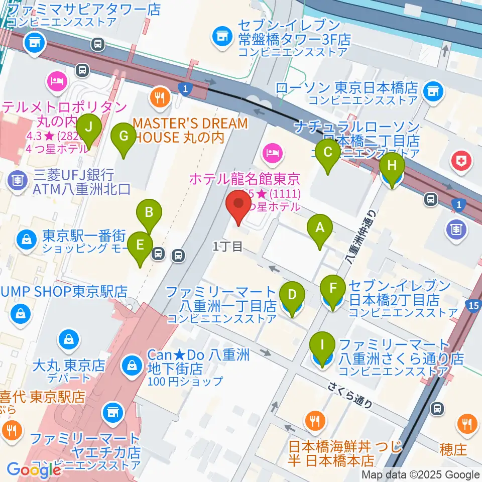 シアーミュージック 東京校周辺のコンビニエンスストア一覧地図