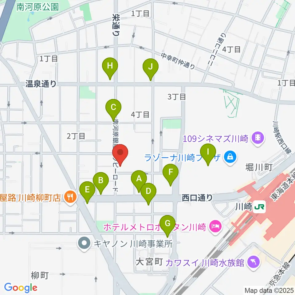 シアーミュージック 川崎校周辺のコンビニエンスストア一覧地図