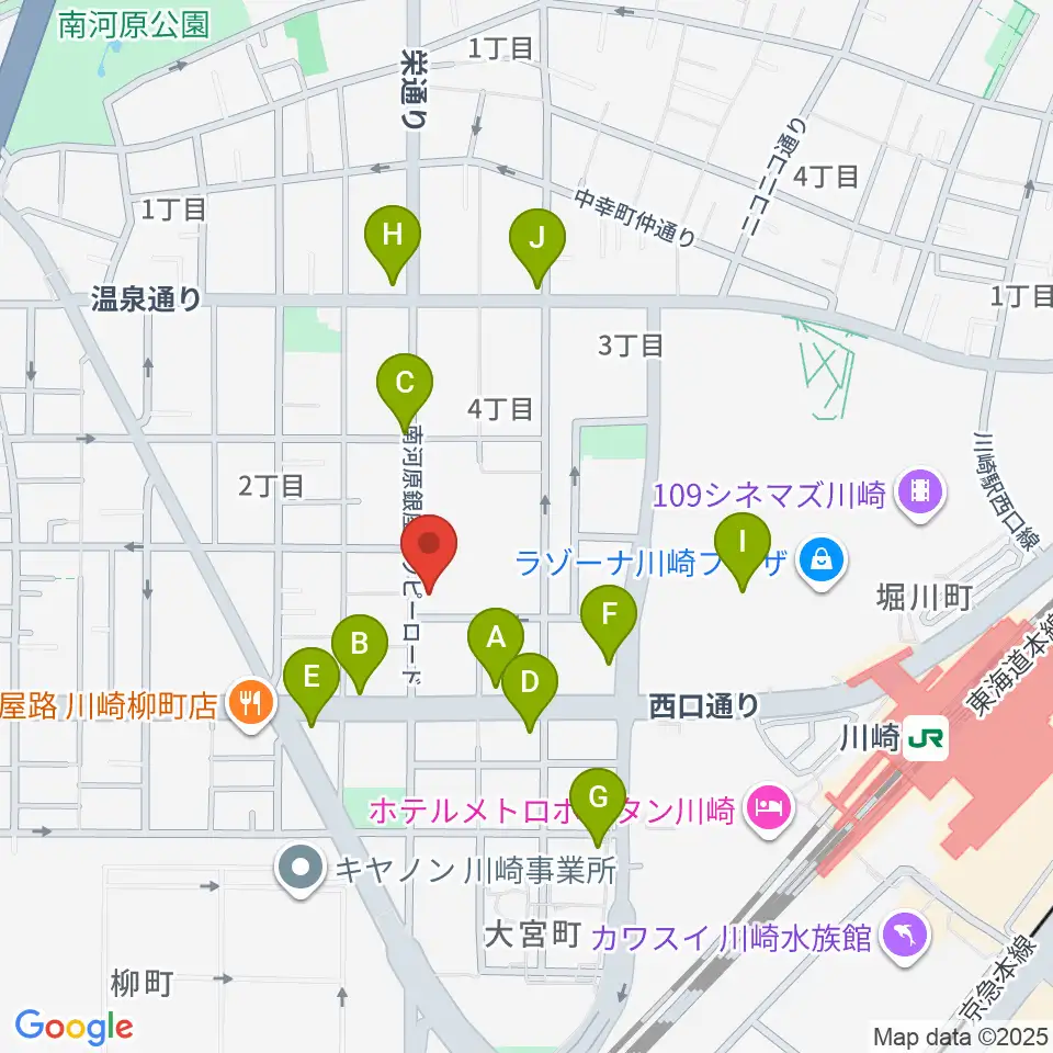 シアーミュージック 川崎校周辺のコンビニエンスストア一覧地図