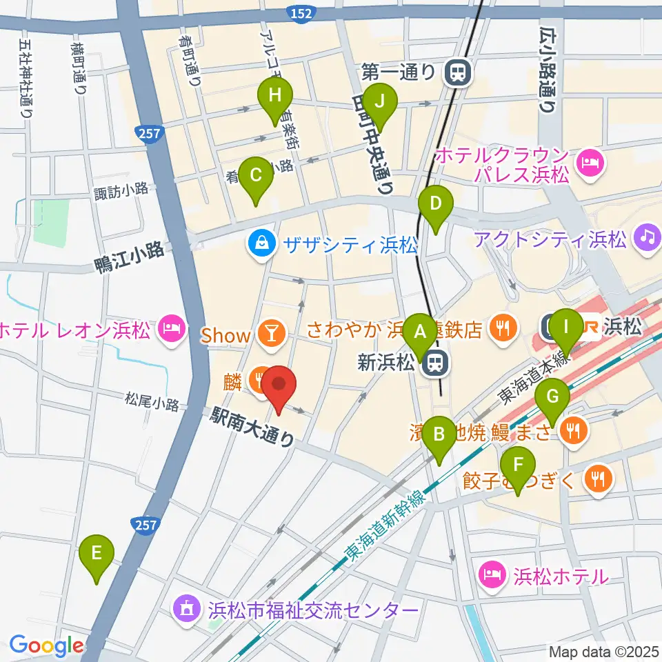 シアーミュージック 浜松校周辺のコンビニエンスストア一覧地図