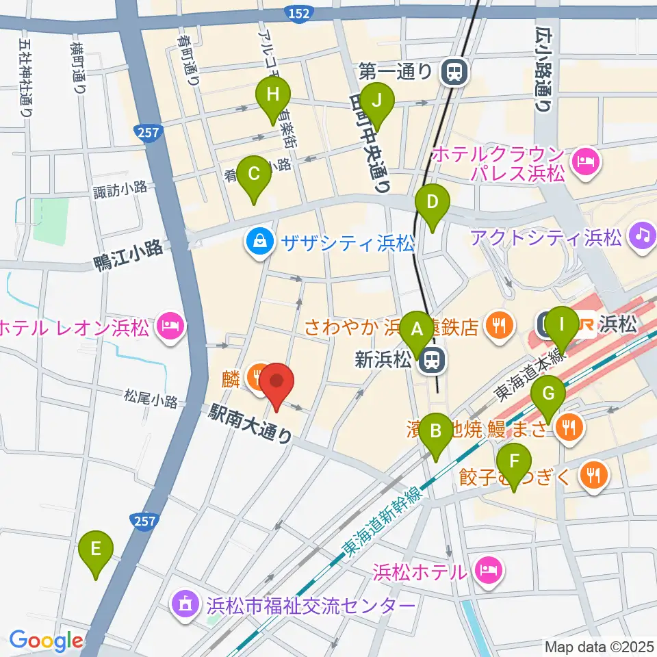 シアーミュージック 浜松校周辺のコンビニエンスストア一覧地図
