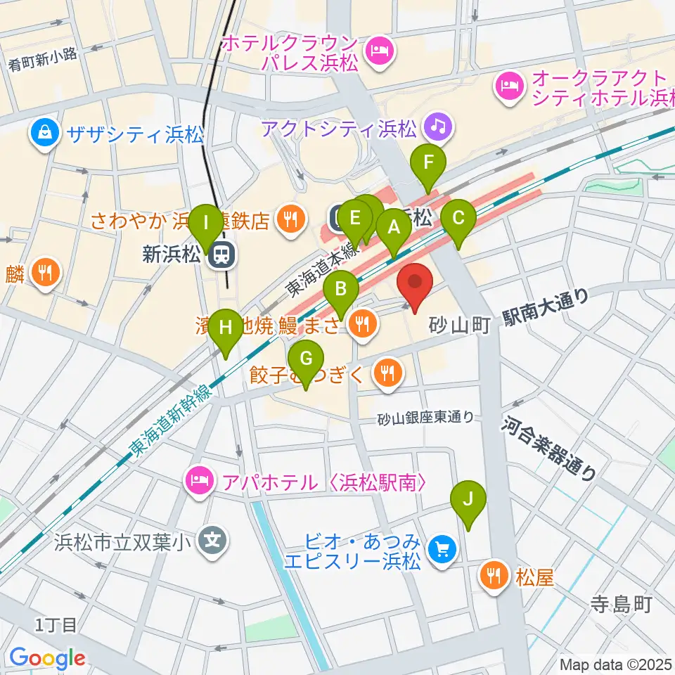 シアーミュージック 浜松校周辺のコンビニエンスストア一覧地図