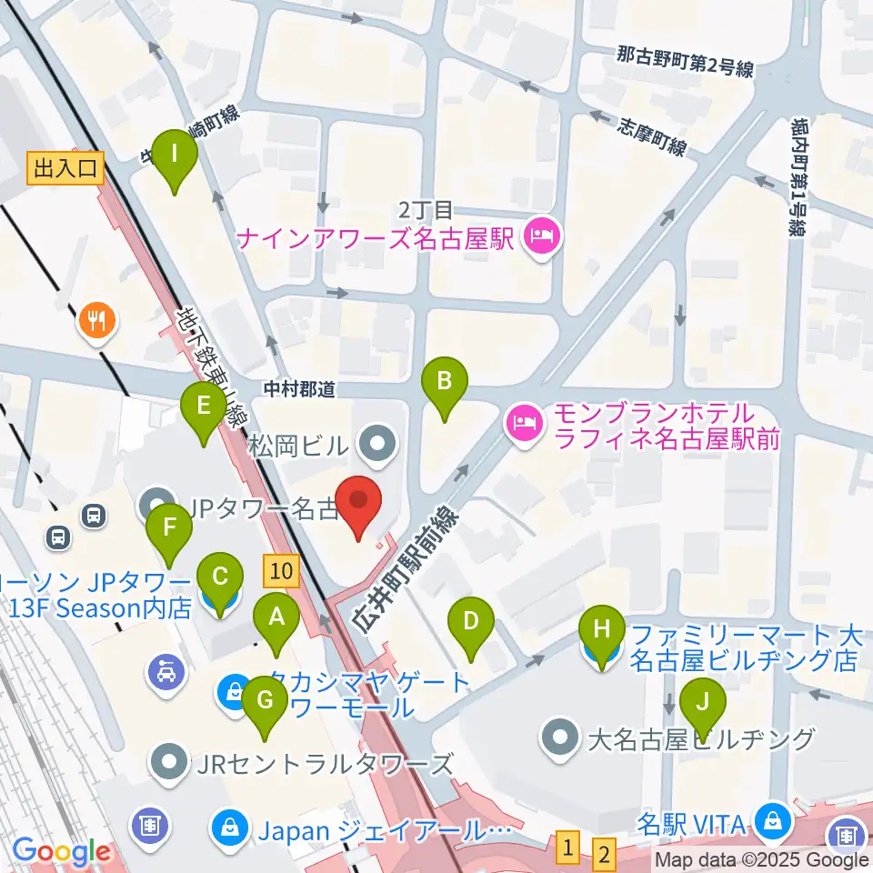 シアーミュージック名駅校周辺のコンビニエンスストア一覧地図