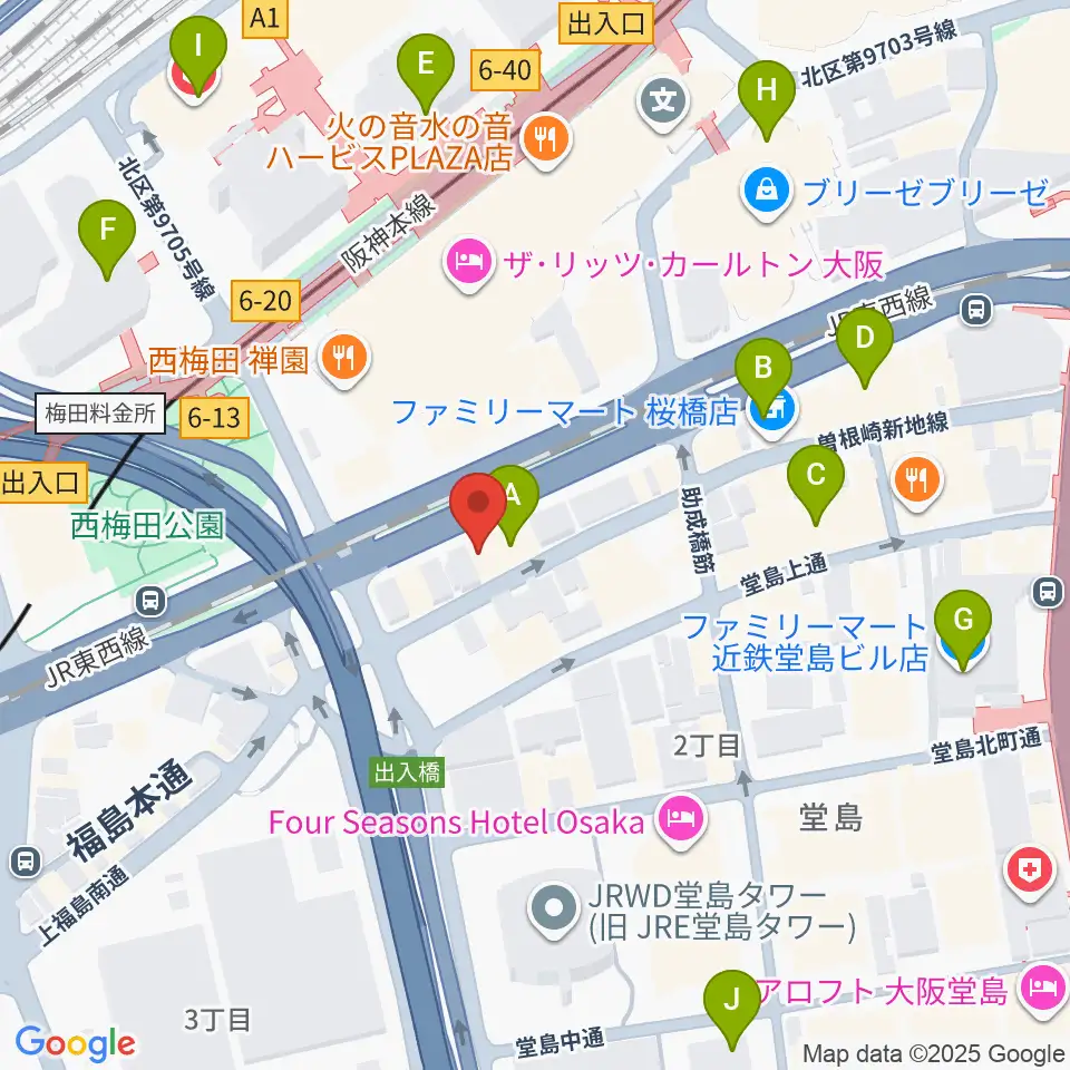 シアーミュージック 大阪校周辺のコンビニエンスストア一覧地図