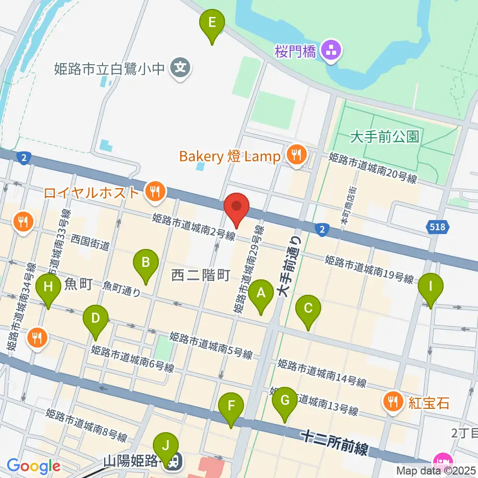 シアーミュージック 姫路校周辺のコンビニエンスストア一覧地図