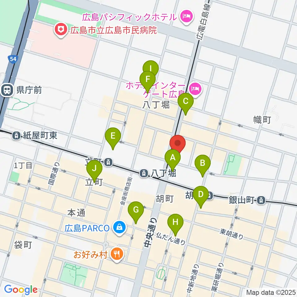 シアーミュージック 広島校周辺のコンビニエンスストア一覧地図
