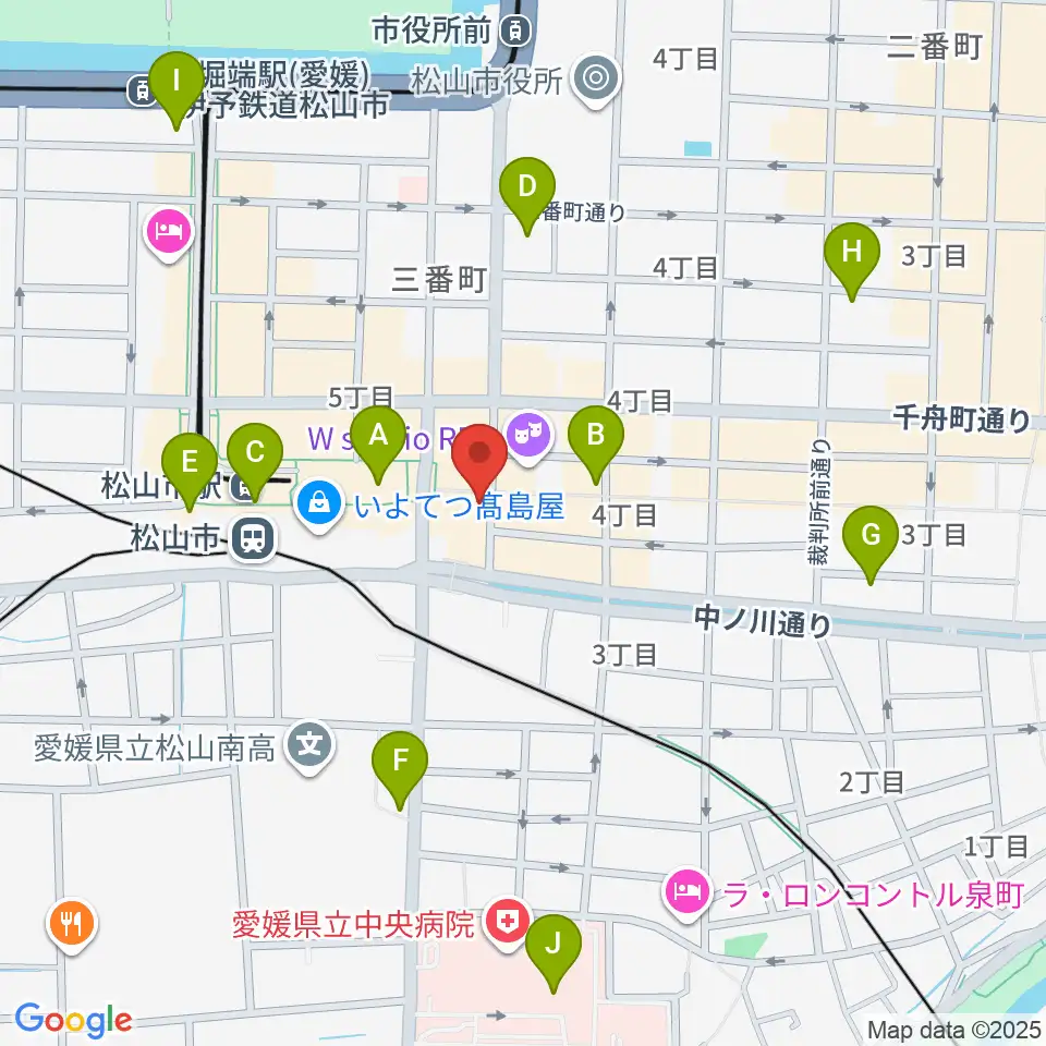 シアーミュージック 松山校周辺のコンビニエンスストア一覧地図