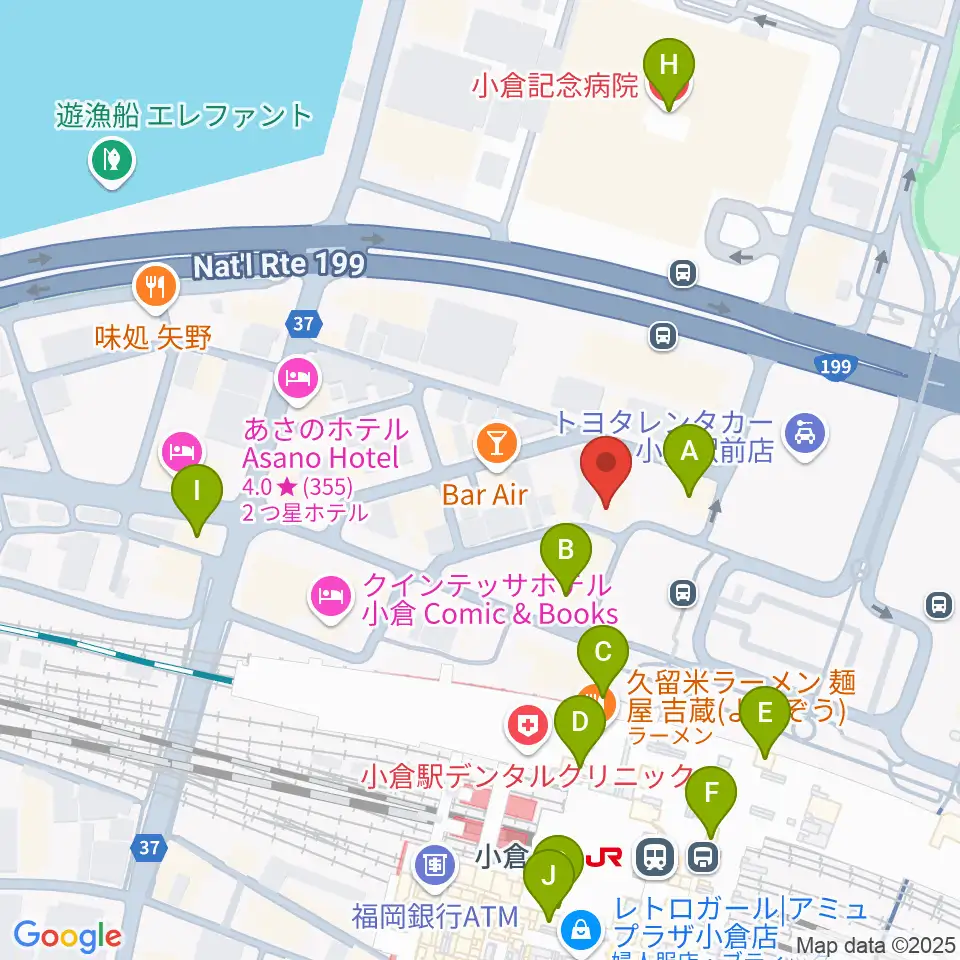 シアーミュージック 小倉校周辺のコンビニエンスストア一覧地図