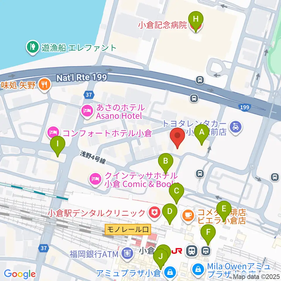 シアーミュージック 小倉校周辺のコンビニエンスストア一覧地図