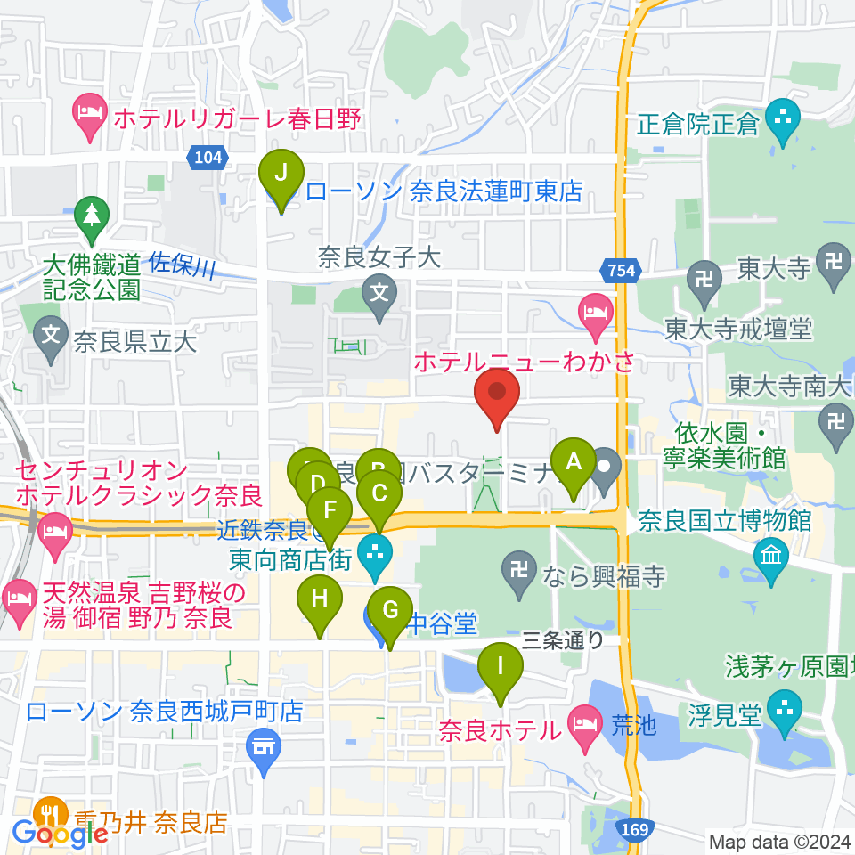 奈良県文化会館周辺のコンビニエンスストア一覧地図