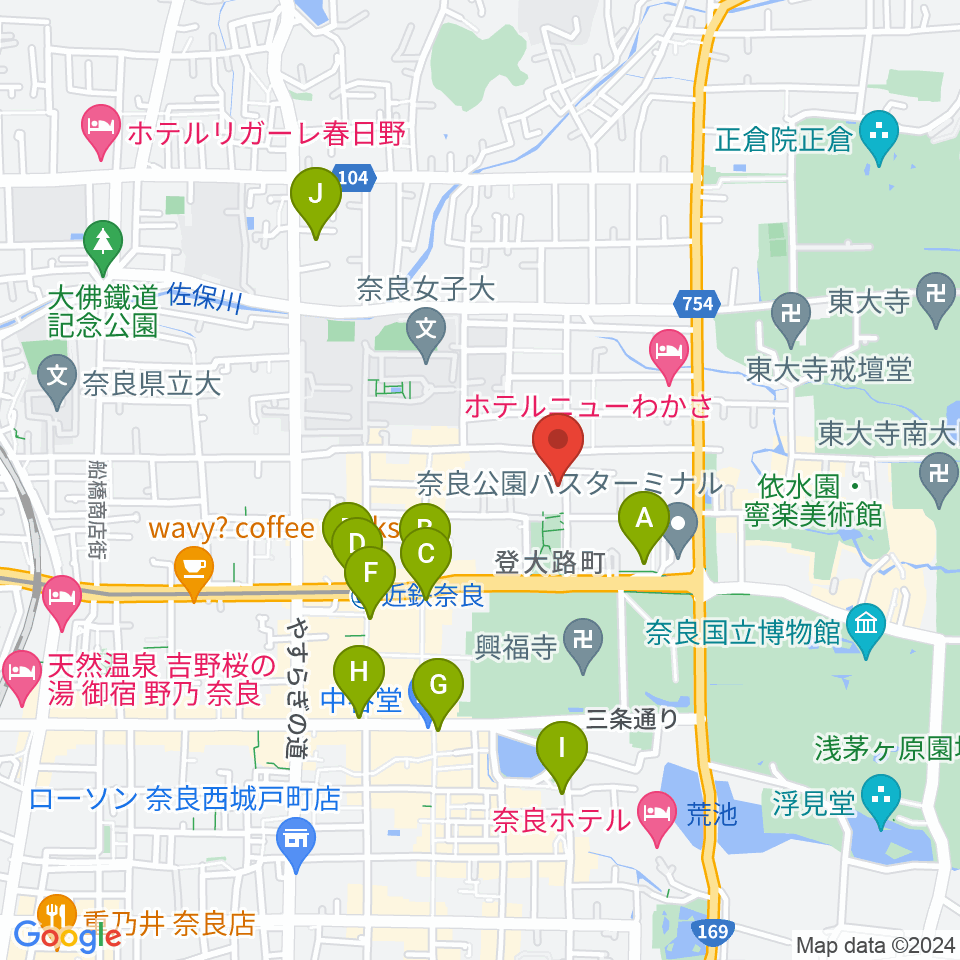 奈良県文化会館周辺のコンビニエンスストア一覧地図