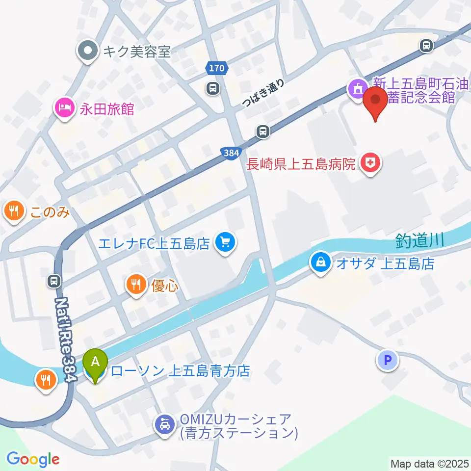 新上五島町石油備蓄記念会館周辺のコンビニエンスストア一覧地図
