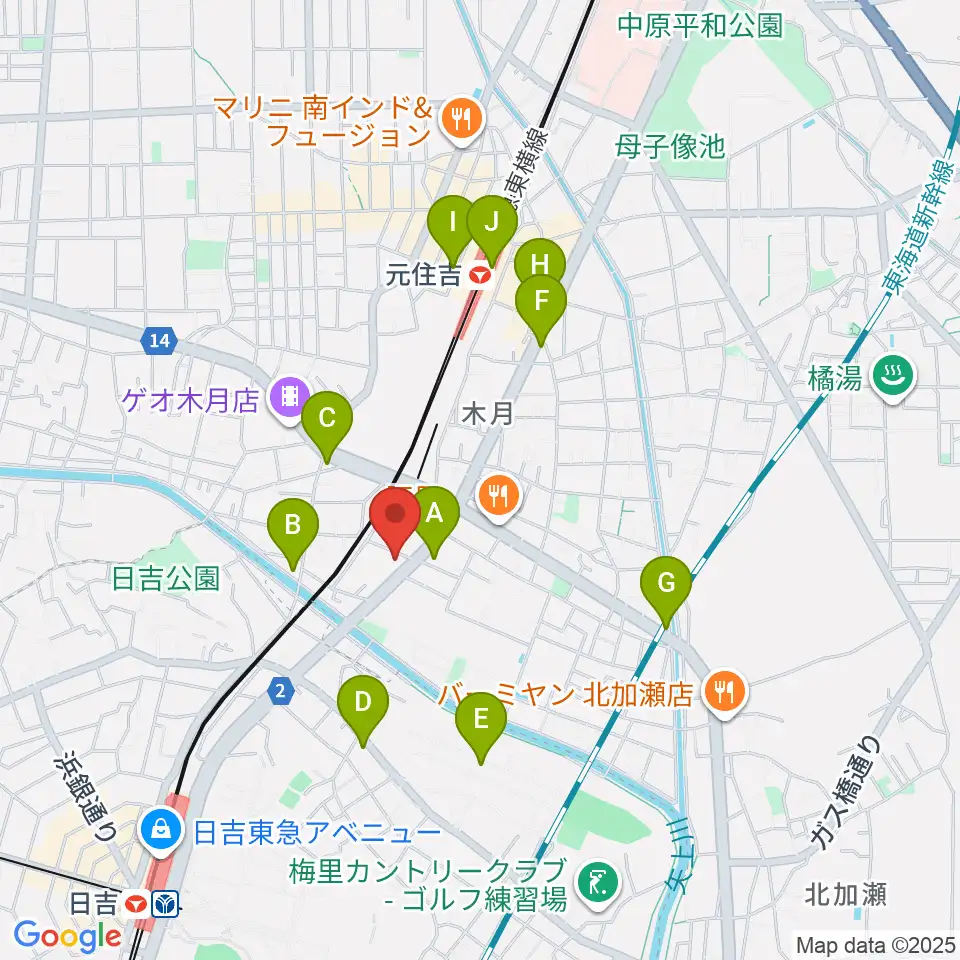 有隣堂 日吉ミュージックセンター周辺のコンビニエンスストア一覧地図