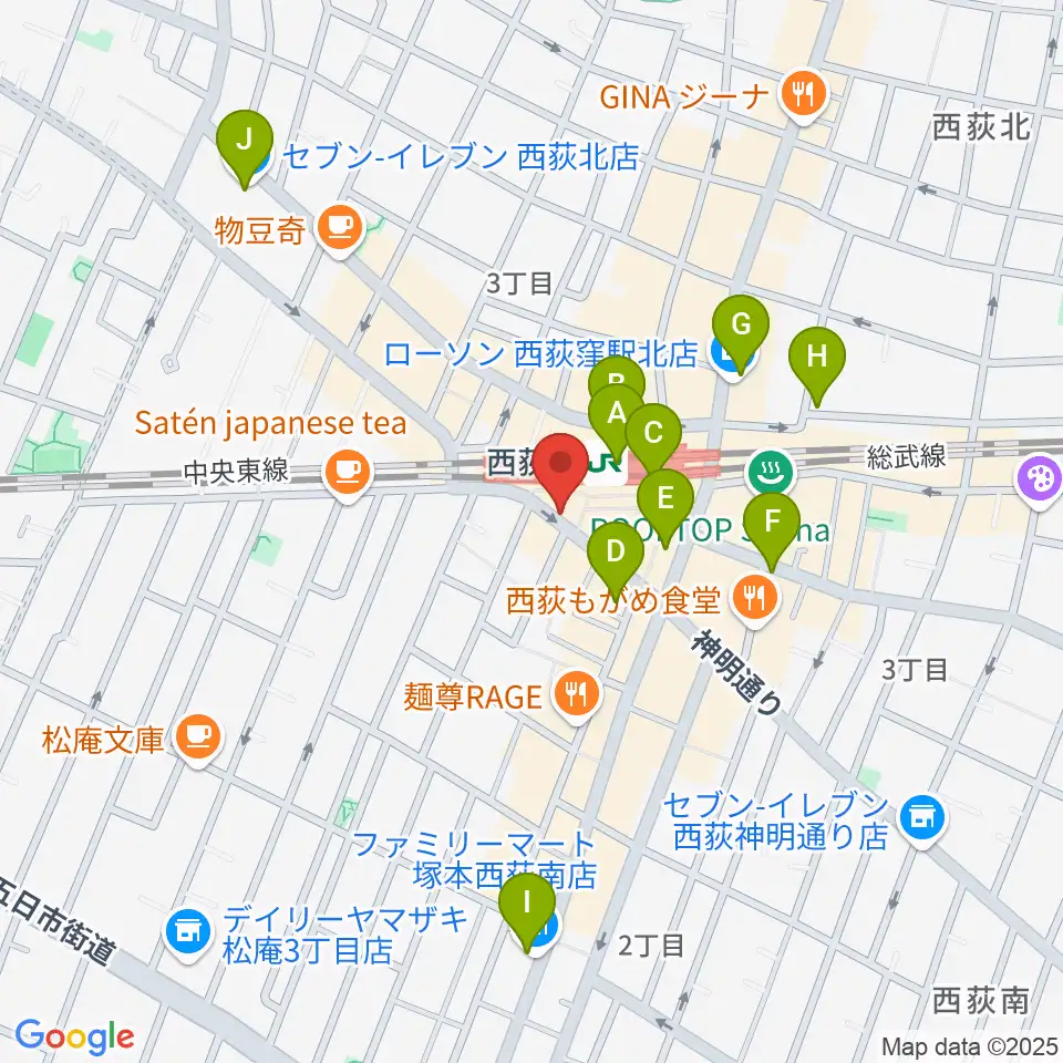 西荻窪アートリオン周辺のコンビニエンスストア一覧地図