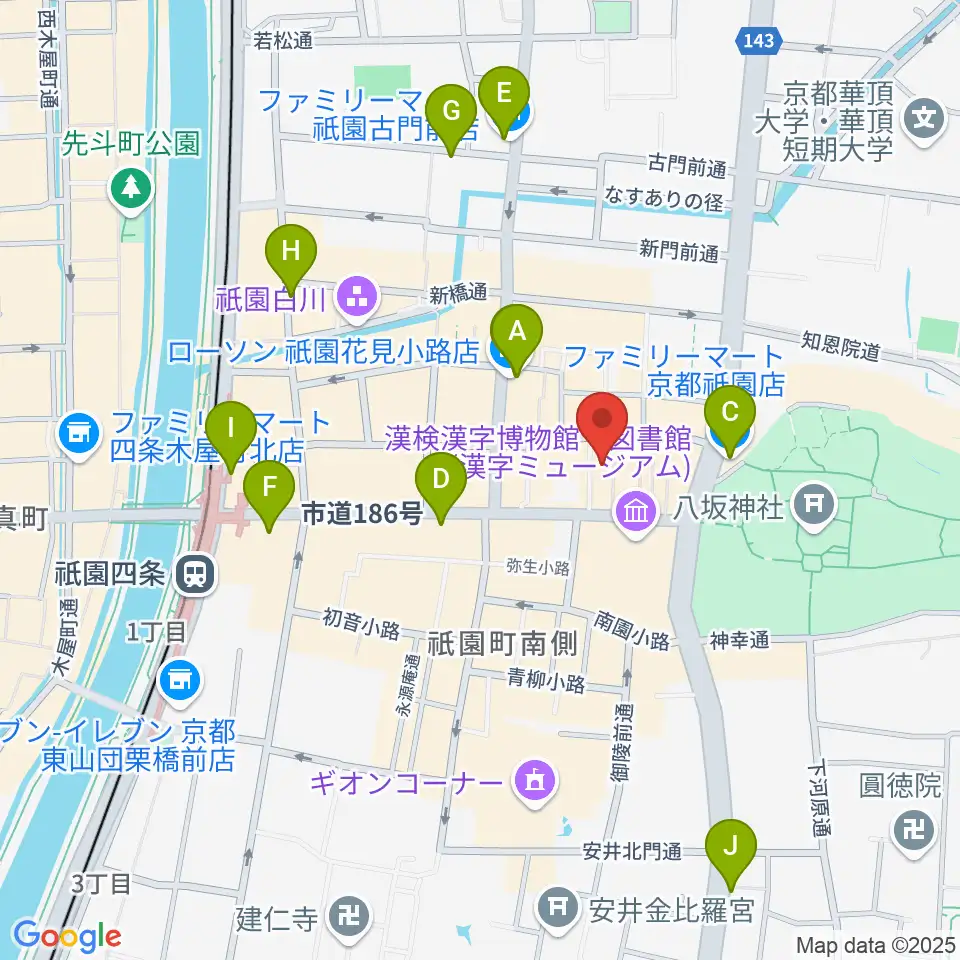 ジョニーエンジェル京都店周辺のコンビニエンスストア一覧地図