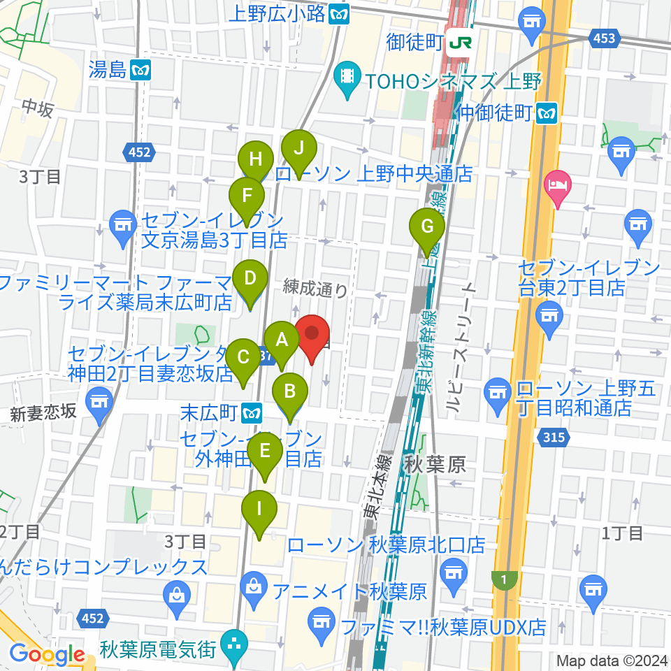 カフェ・トリオンプ周辺のコンビニエンスストア一覧地図