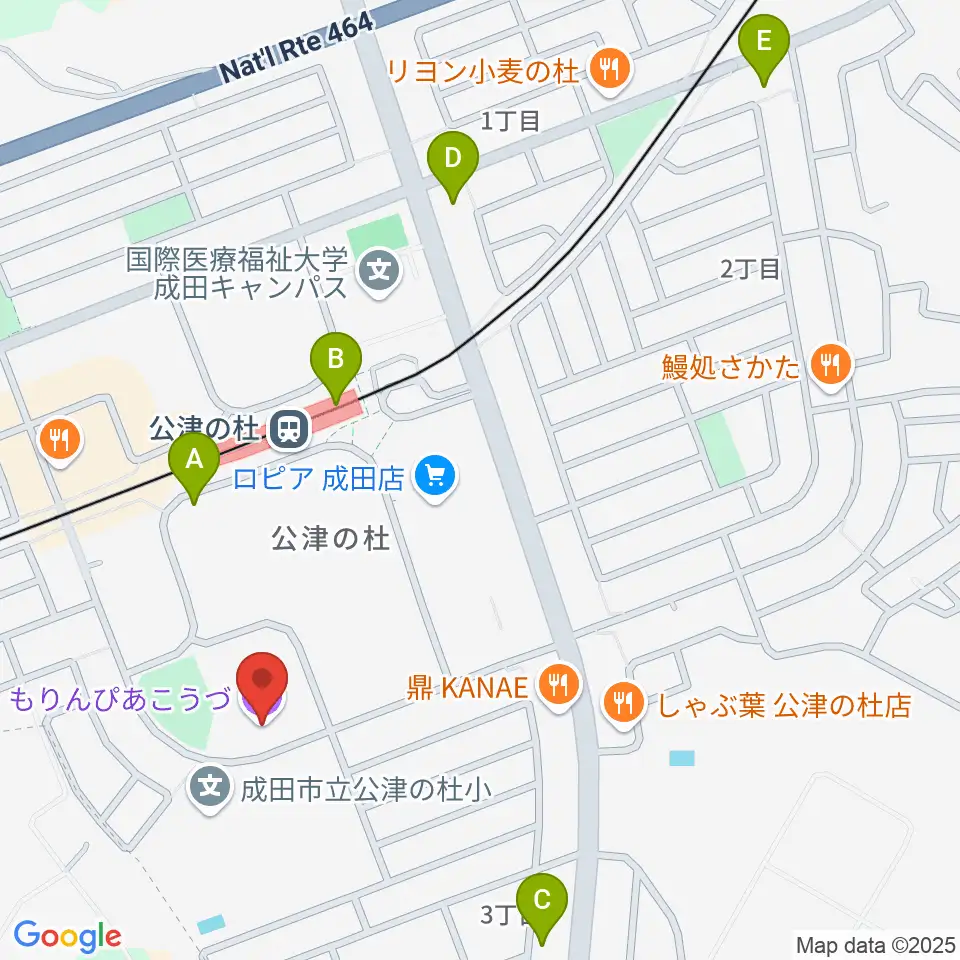 公津の杜コミュニティセンター もりんぴあこうづ周辺のコンビニエンスストア一覧地図