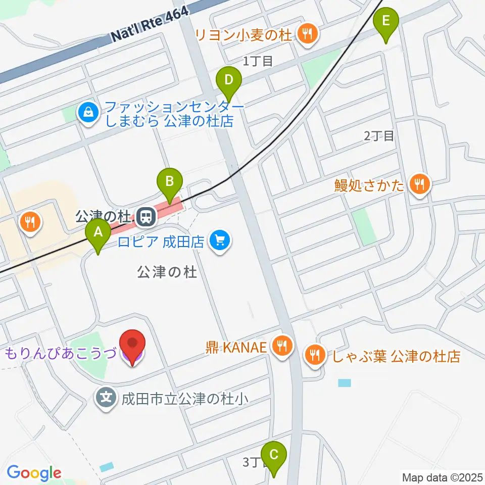 公津の杜コミュニティセンター もりんぴあこうづ周辺のコンビニエンスストア一覧地図
