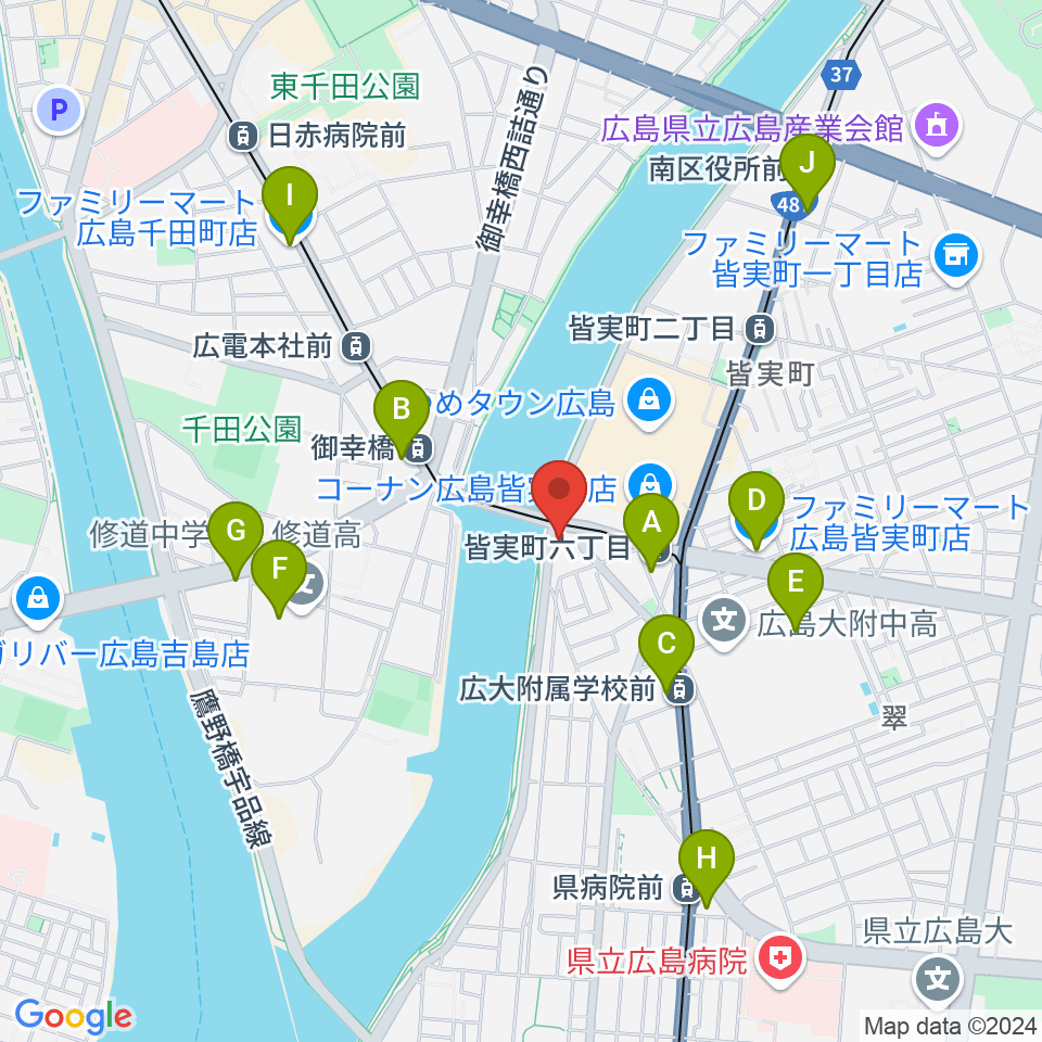 広島BANQUET周辺のコンビニエンスストア一覧地図