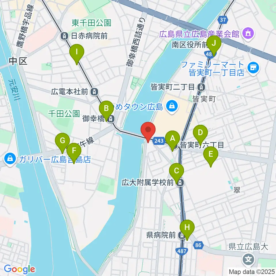 広島BANQUET周辺のコンビニエンスストア一覧地図