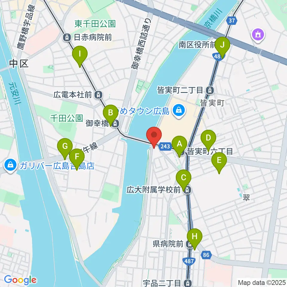 広島BANQUET周辺のコンビニエンスストア一覧地図