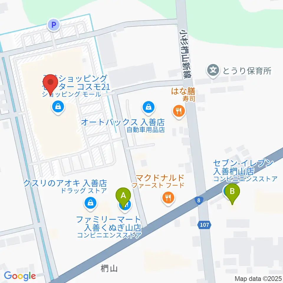 開進堂楽器 MPC入善周辺のコンビニエンスストア一覧地図