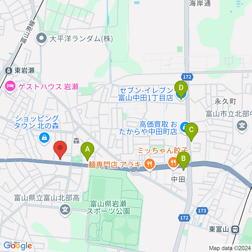 開進堂楽器 MPC北の森周辺のコンビニエンスストア一覧地図