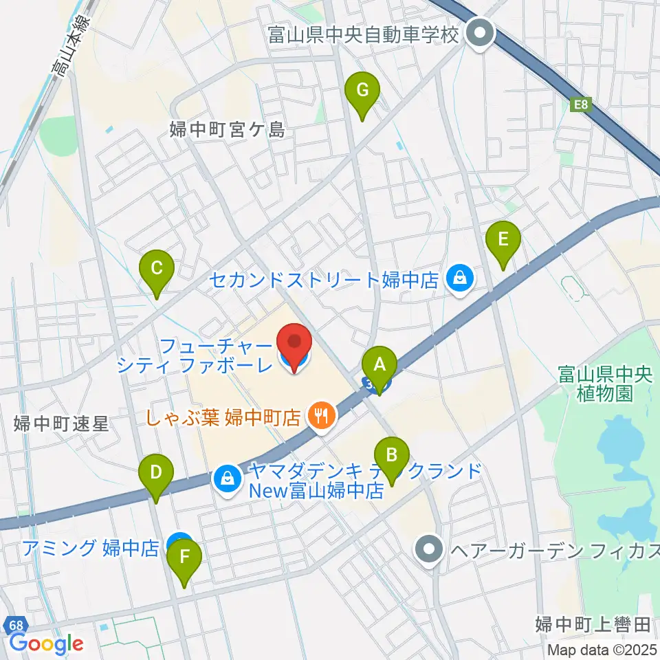 開進堂楽器 MPC婦中周辺のコンビニエンスストア一覧地図
