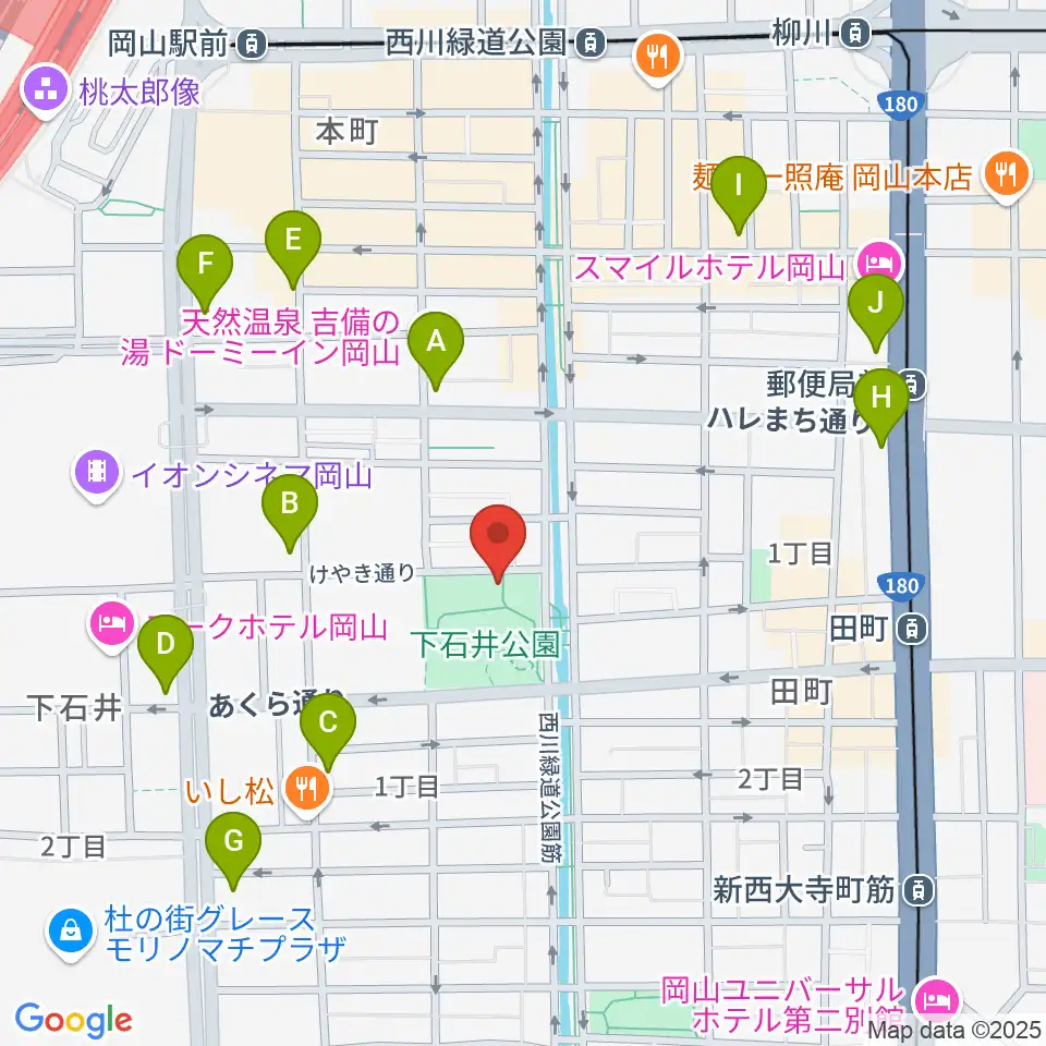 西川アイプラザ周辺のコンビニエンスストア一覧地図