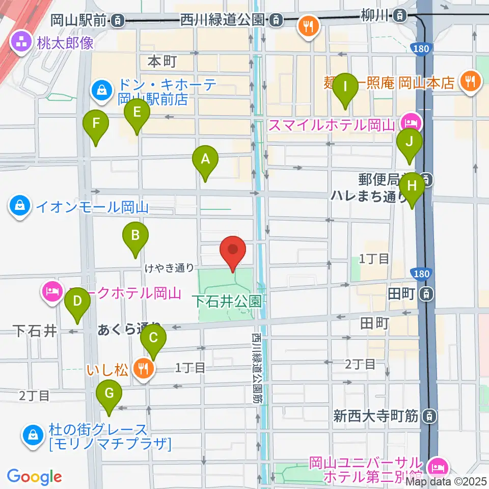 西川アイプラザ周辺のコンビニエンスストア一覧地図