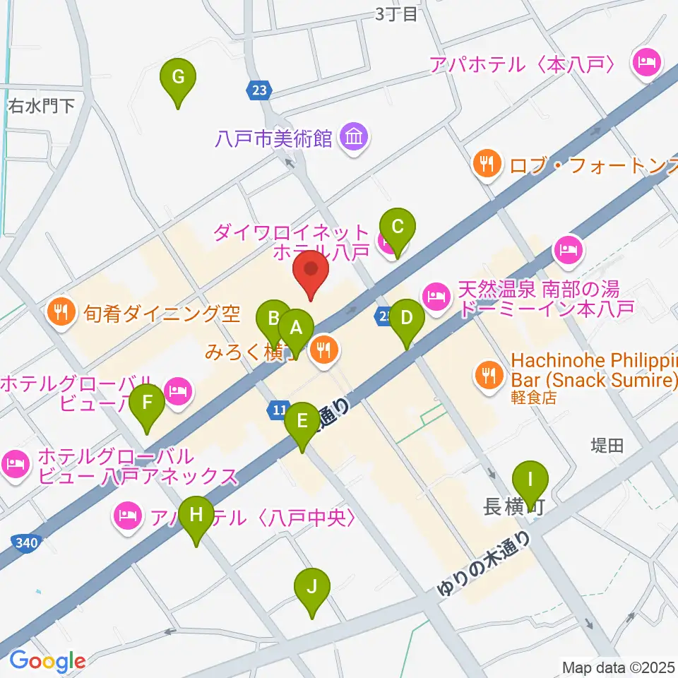 八戸ポータルミュージアムはっち周辺のコンビニエンスストア一覧地図