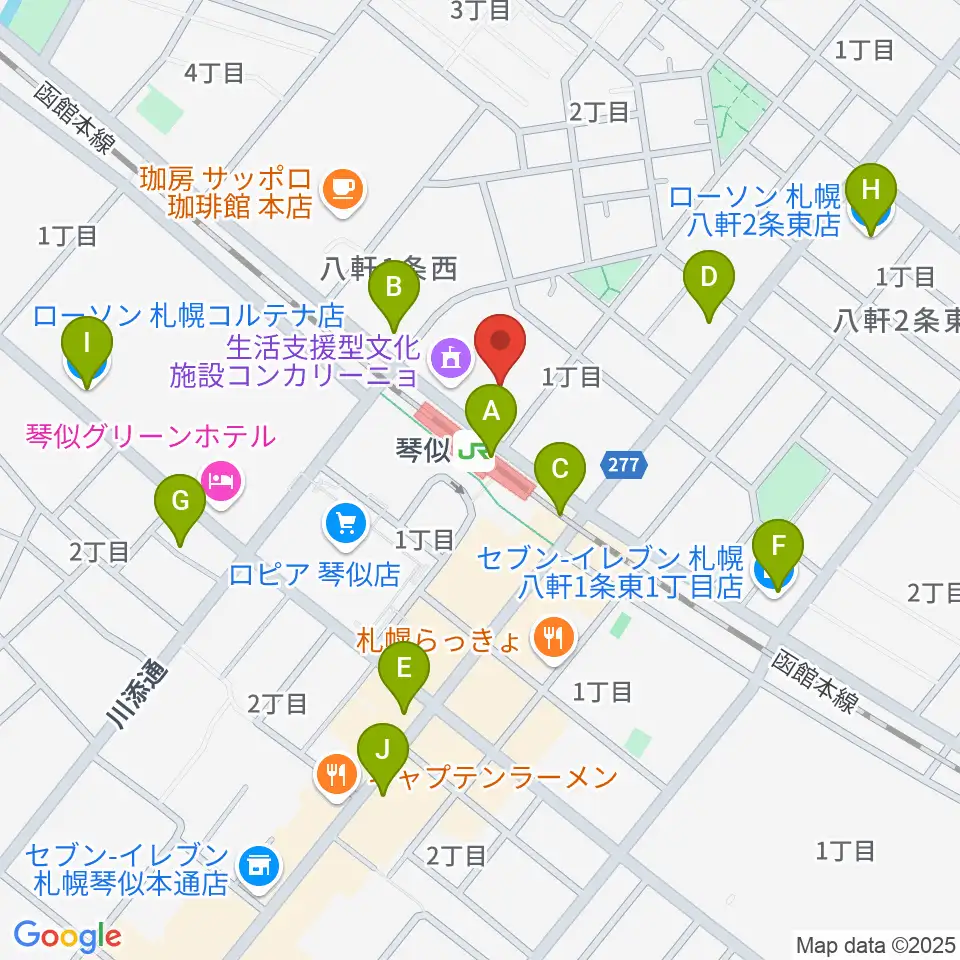 三角山放送局周辺のコンビニエンスストア一覧地図