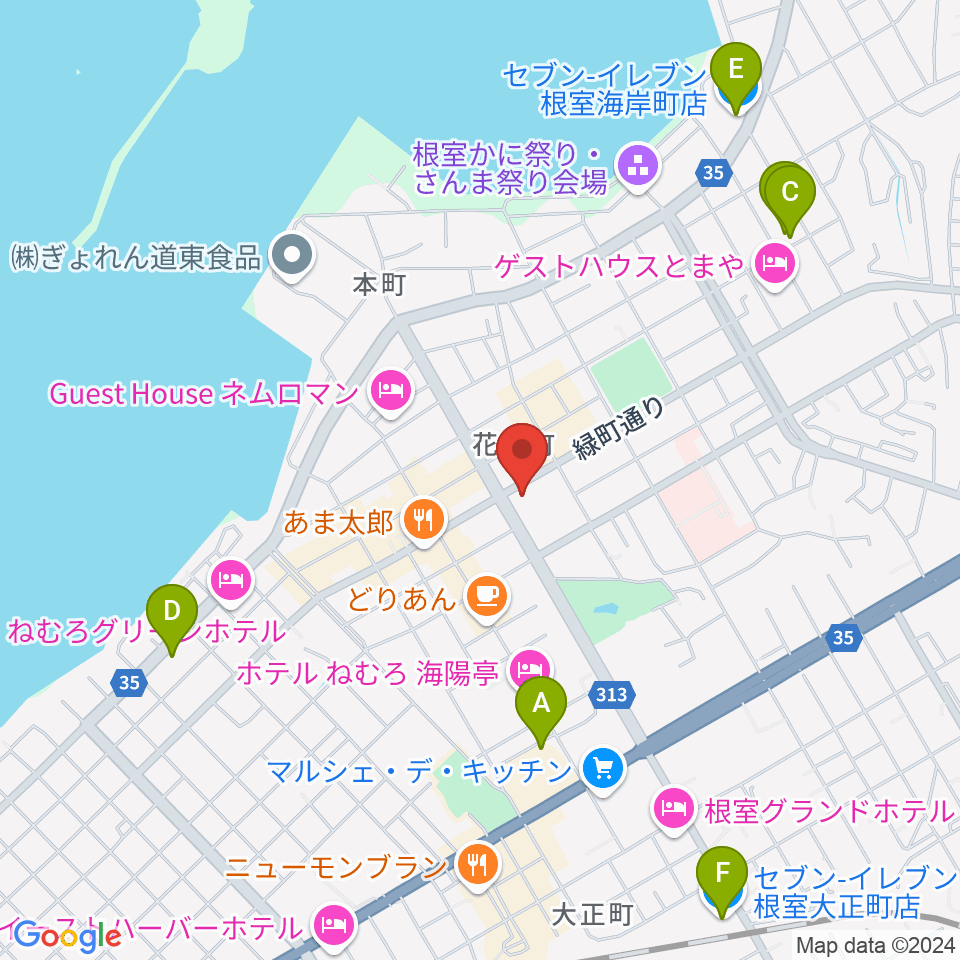 FMねむろ周辺のコンビニエンスストア一覧地図