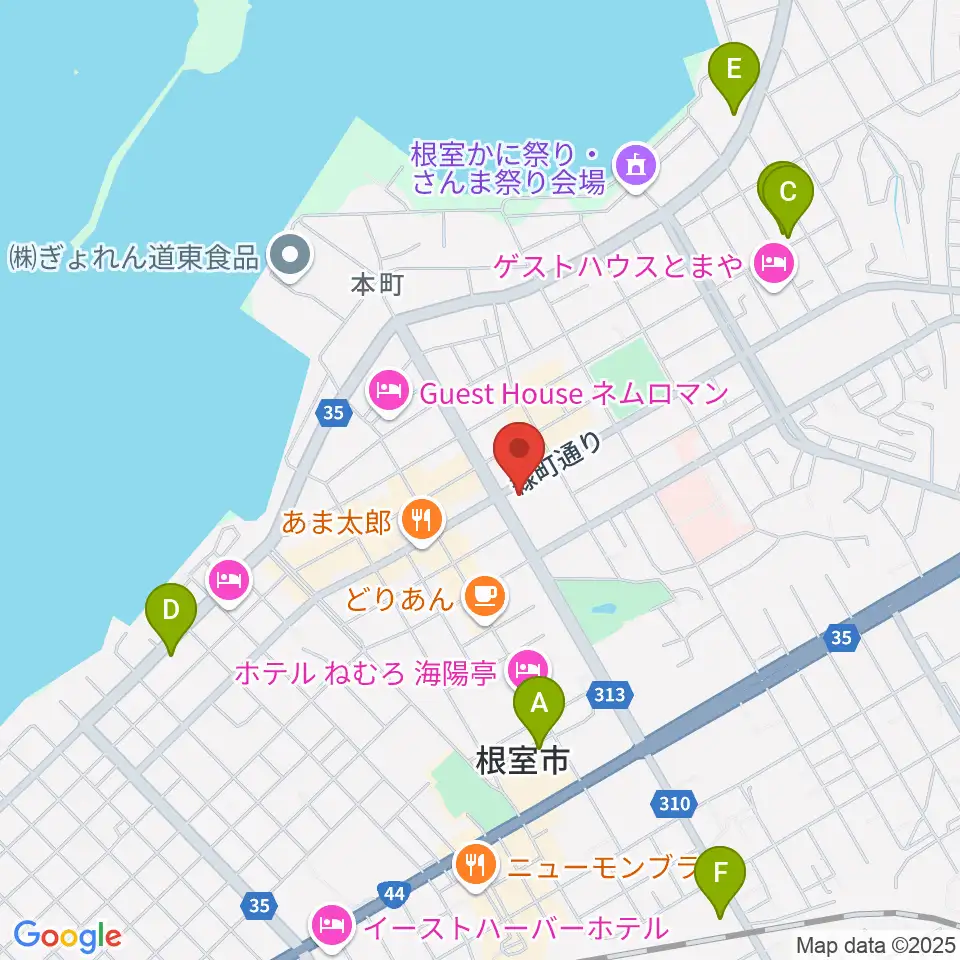 FMねむろ周辺のコンビニエンスストア一覧地図