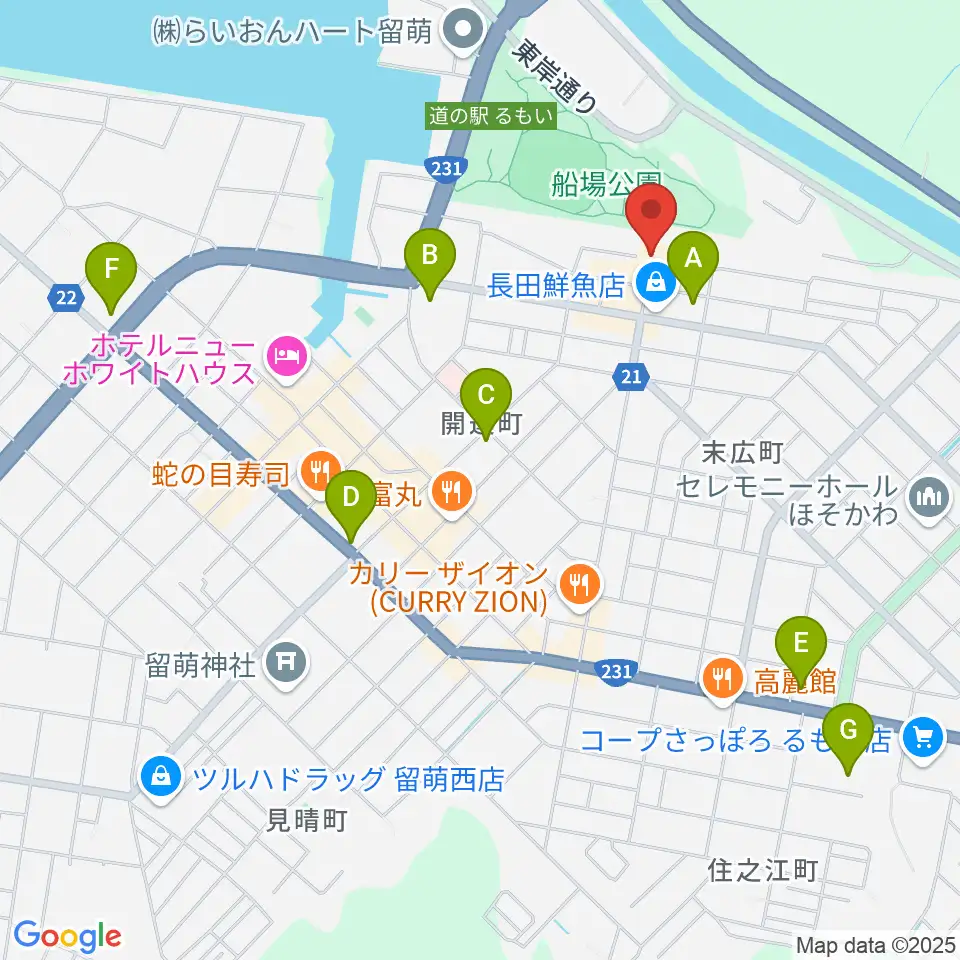 エフエムもえる周辺のコンビニエンスストア一覧地図