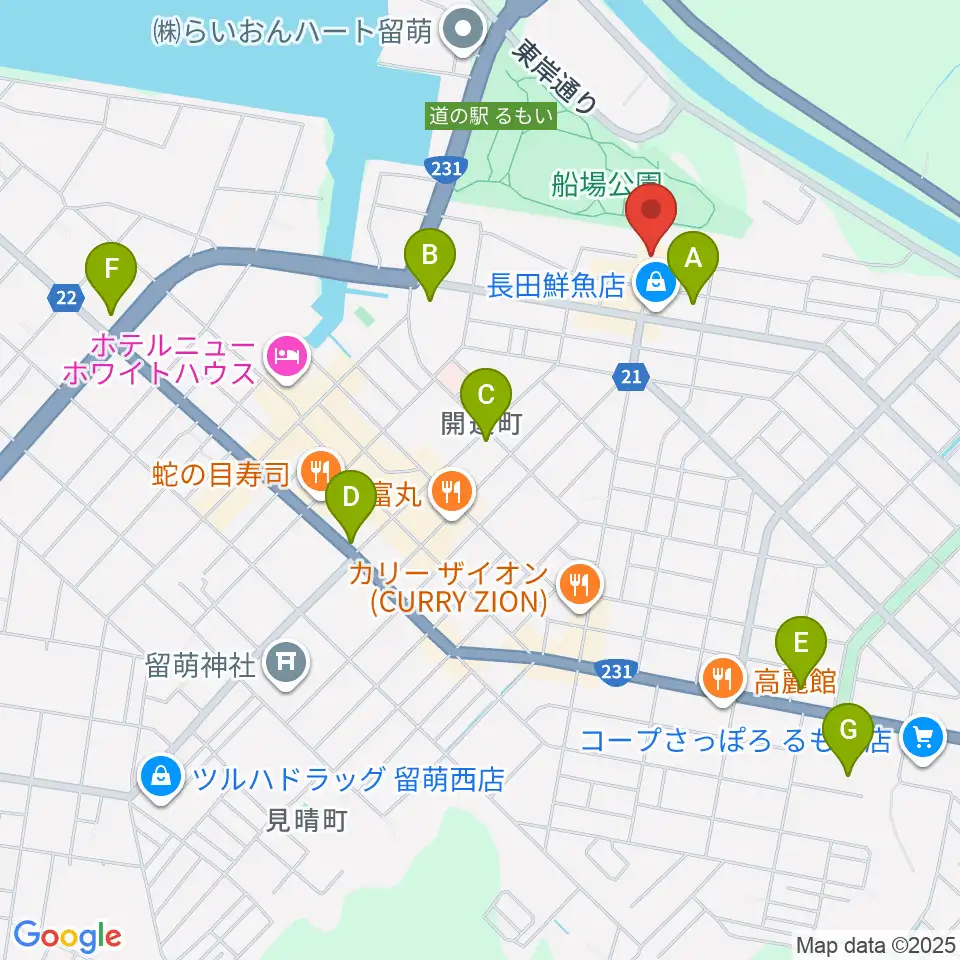 エフエムもえる周辺のコンビニエンスストア一覧地図