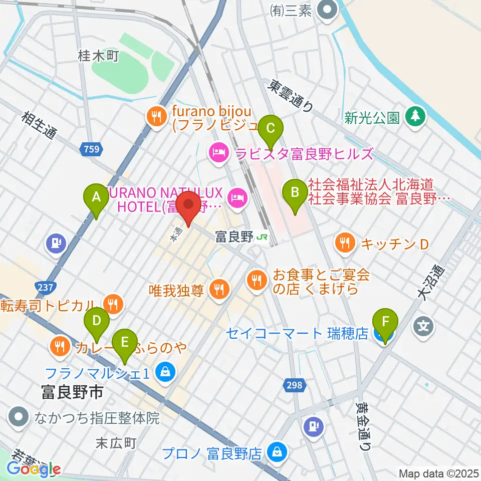 ラジオふらの周辺のコンビニエンスストア一覧地図
