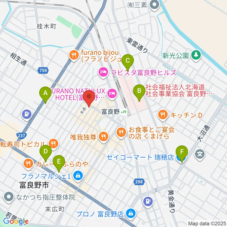 ラジオふらの周辺のコンビニエンスストア一覧地図