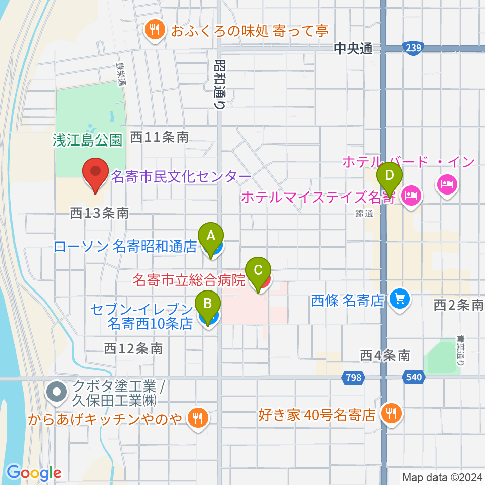 Airてっし周辺のコンビニエンスストア一覧地図