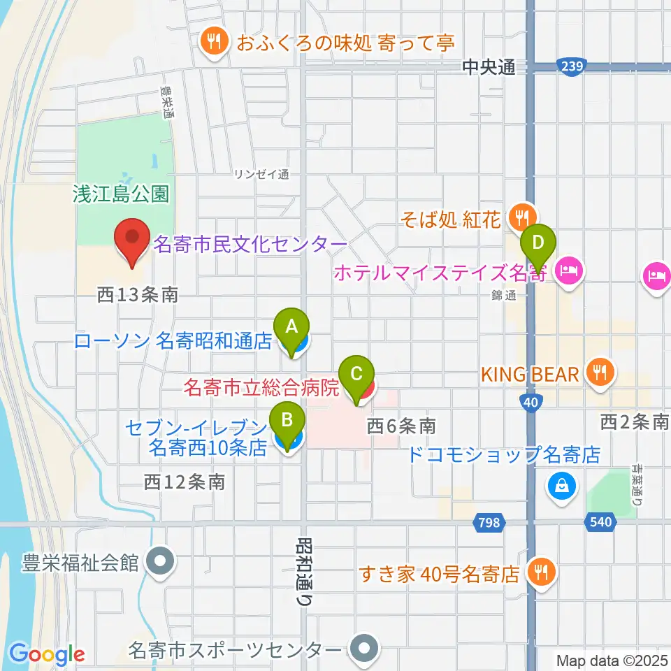Airてっし周辺のコンビニエンスストア一覧地図