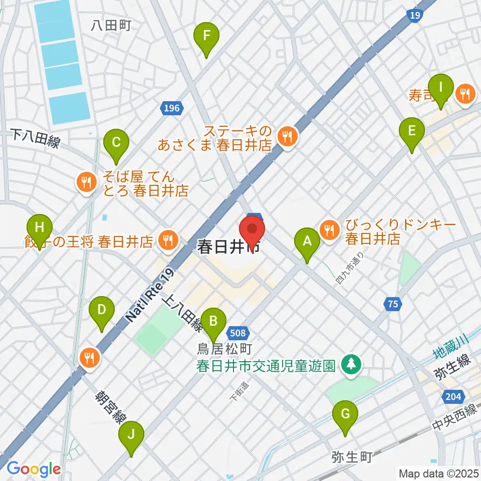 春日井市民会館周辺のコンビニエンスストア一覧地図
