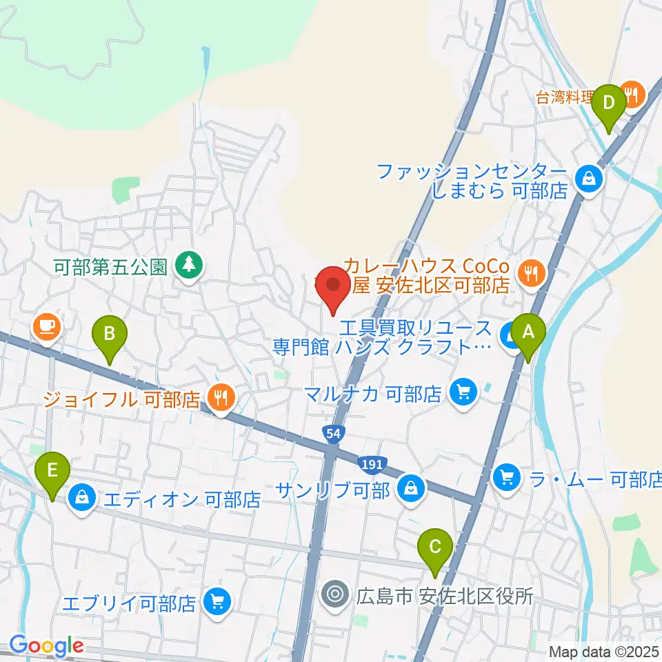 安佐北区民文化センター周辺のコンビニエンスストア一覧地図
