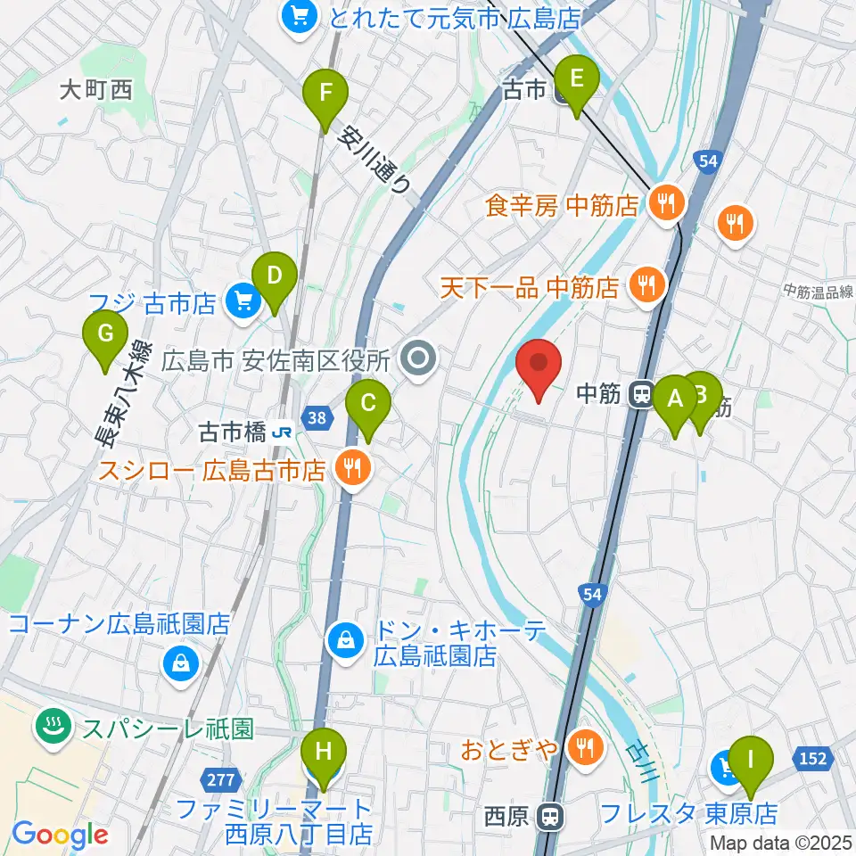 マエダハウジング安佐南区民文化センター周辺のコンビニエンスストア一覧地図