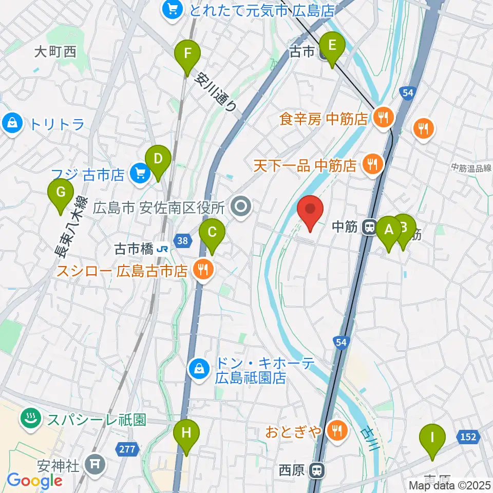 マエダハウジング安佐南区民文化センター周辺のコンビニエンスストア一覧地図