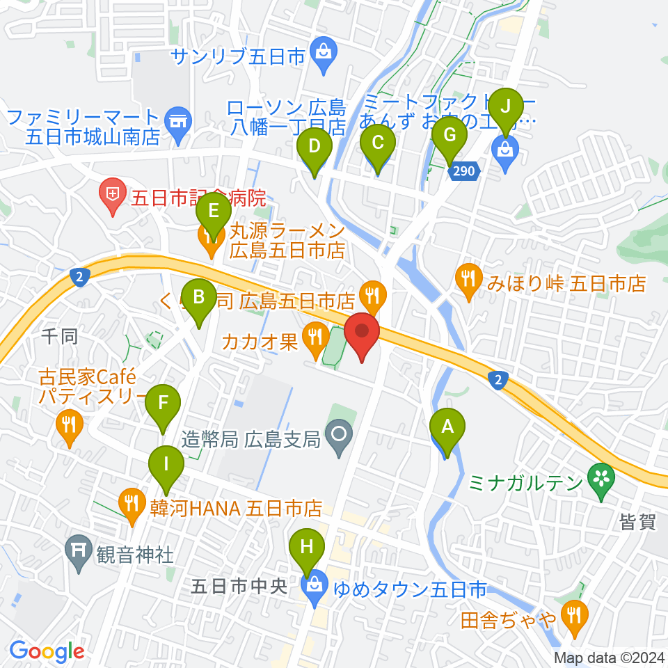 広島市佐伯区民文化センター周辺のコンビニエンスストア一覧地図